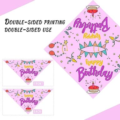 Liboom Birthday Dog Bandanas 2 Packs,Purple Pet Scarf for Boys and Girls,Baseball Game Bandana for Small or Large or Extra Large Dogs (X-Large),Premium Durable Fabric - Image 4