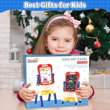 Easel for Kids Toy,Double-Sided Magnetic Kids Art Easel for 3+ Year Old Boy Gift,Toddler Toys for 3+ Year Old Boy Dry Erase Boards, Learning Educational Toy Drawing Board for 4 5 Years Old Girl Gifts - Image 7