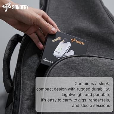 Sondery Wireless Transmitter and Receiver System for Guitar Bass Keyboard Drums Multiple Instruments 7 Channels Rechargeable Long Battery Life - Image 6