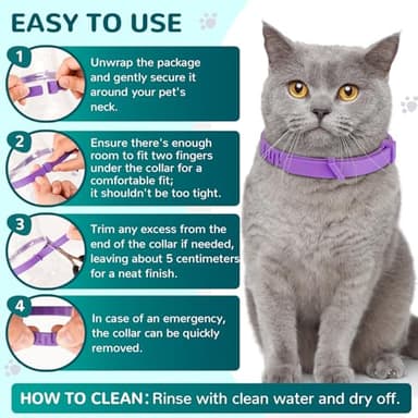 Trail Tail Calming Collar for Cats, Pheromone Collar for Cat Anxiety Relief, 60 Days Adjustable Waterproof TPE, Cat Calming Collars Helps Calm During Loud Noises and Separation (Grey, 2 Pack) - Image 8