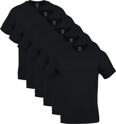 Gildan Men's Crew T-Shirts, Multipack, Style G1100, Black (6-Pack), Medium - Image 2