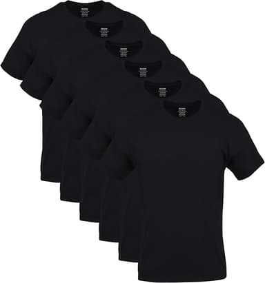 Gildan Men's Crew T-Shirts, Multipack, Style G1100, Black (6-Pack), Medium - Image 1