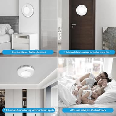 Runidur Fire Alarms Smoke Detectors, Smoke Alarm Battery Operated, 10-Year Product Life, Fire Alarm with Test Button Photoelectric Technology Fire Detectors 6 Pack - Image 6
