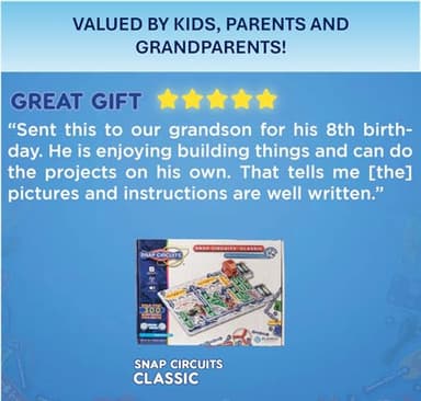 Snap Circuits Classic SC-300 Electronics Exploration Kit | Over 300 Projects | Full Color Manual Parts | STEM Educational Toy for Kids 8+ 2.3 x 13.6 x 19.3 inches - Image 7
