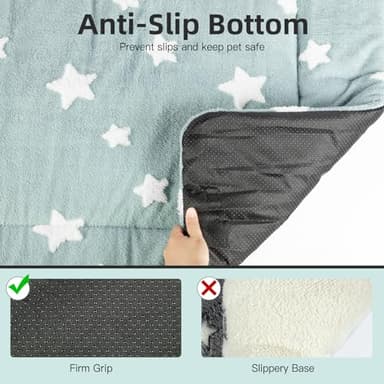 Mora Pets Dog Crate Pad Kennel Bed Crate Mat for Small Dogs Washable Cute Star Pet Bed for Dog Cage Ultra Soft Flat Puppy Cat Kitten Pillow Cushion for Sleeping Anti-Slip Blue 24 x 18 - Image 4