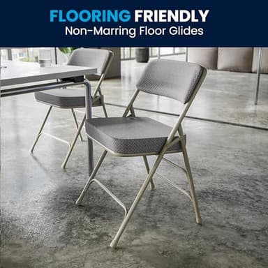 Flash Furniture Hercules Series Metal Folding Chairs with Cushioned Seats, Fabric Upholstered Event Chairs, Set of 2, Gray - Image 7