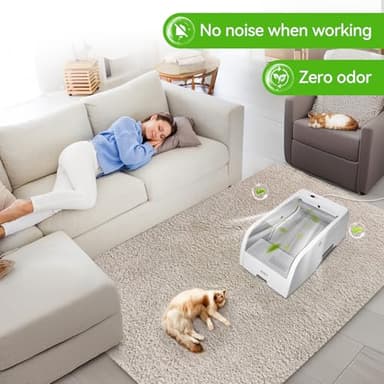 S6 Self Cleaning Litter Box, Upgraded Automatic Cat Litter Box Self Cleaning That Can Use Clumping Cat Litter, Open Design with Cats Taking to It Immediately, Anti Pinch and Odorless - Image 7