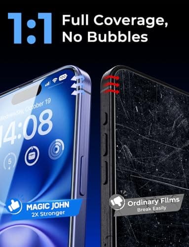 MAGIC JOHN 2 Pack for iPhone 16 6.1 inch Tempered Glass Screen Protector (Not Pro), Auto Dust-Elimination, Bubble Free, Easy Installation, HD Clear - Image 7
