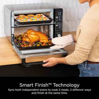 Ninja DCT401 12-in-1 Double Oven with FlexDoor, FlavorSeal & Smart Finish, Rapid Top Convection and Air Fry Bottom , Bake, Roast, Toast, Air Fry, Pizza and More, Stainless Steel - Image 5