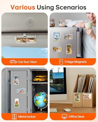 ESVNE 2Pcs Car Picture Holder for Visor Magnetic Picture Frame for 3 Inch Photos, Car Sun Visor Photo Holder with Strong Acrylic Magnet, Personalized Car Accessories with Clips for Easy Display - Image 6