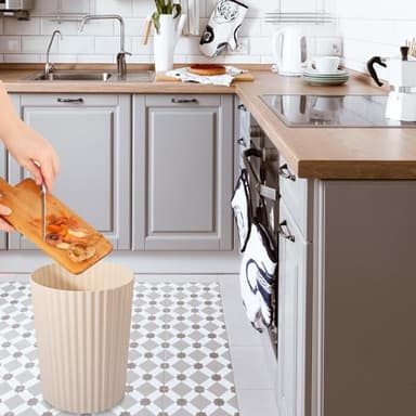 JiatuA Small Trash Can Plastic Wastebasket Round Garbage Container Bin for Bathroom, Kitchen, Bedroom, Home Office, College Dorm, Beige 2 Pack - Image 7