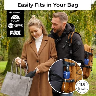 TUMELLA Strongest Windproof Travel Umbrella (Compact, Superior & Beautiful), Small Strong but Light Portable and Automatic Folding Rain Umbrella, Durable Premium Grip, Fits Car & Backpack - Image 2