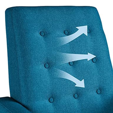 Yaheetech Fabric Recliner Chair Mid-Century Modern Recliner Adjustable Single Recliner Sofa with Thicker Seat Cushion Tufted Upholstered Sofa with Pocket Spring for Living Room Bedroom Blue - Image 8