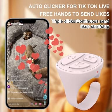 Vekesen Tiktok Scrolling Ring for iPhone, Bluetooth Camera Remote Control, Remote Control for TIK Tok Scrolling Ring for iPhone, Android (Baby Pink) - Image 3