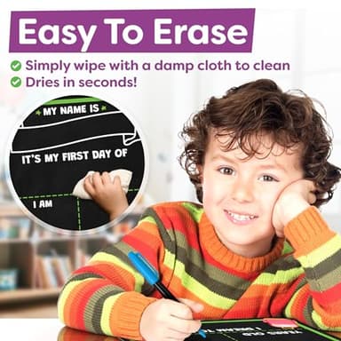 First Day of School Sign Board with Liquid Chalk Markers - 14”x11” Double-Sided & Reusable - My First and Last Day - Back to School Supplies Board for Kindergarten, Preschool - Image 6