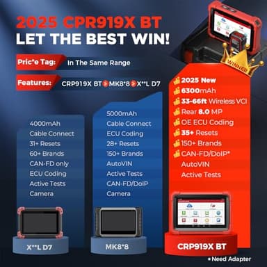 LAUNCH X431 CRP919XBT 2025 Wireless Bidirectional Scan Tool, ECU Coding, CANFD&DOIP, Full System Car Diagnostic Tool, FCA AutoAuth, V.A.G Guided, 35+ Resets, 2 Years Free Update - Image 2
