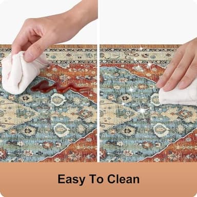 Collive Boho Kitchen Mat 2PCS Cushioned Kitchen Mats for Floor, Anti-Fatigue Mat Waterproof Kitchen Rug Set of 2 Non-Skid Comfort Standing Mat for Kitchen, Office, Sink, Laundry, 17"x30"+17"x47" - Image 5