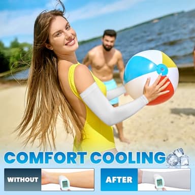 Fivali Arm Sleeves for Men Women: 6 Pairs Cooling UV Sun Protection Arm Compression Sleeve Youth Sports, Light - Image 4