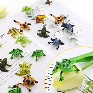 Darovly 36Pcs Realistic Frogs Animal Frog Bullfrog Model Plastic Frogs Toy Figures for Game Party Favor Home Garden Decor or Gifts(12 Different Types - Image 4