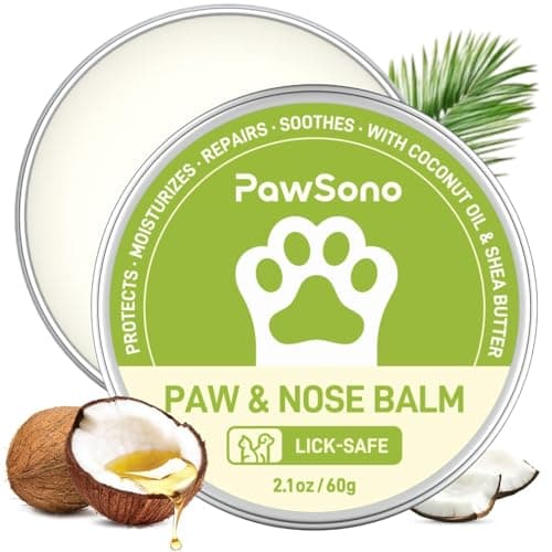 PawSono Lick-Safe Dog Paw & Nose Balm with Coconut Oil | All-Natural Moisturizer & Soother for Dry, Cracked Pads & Snout| Cat Wax & Cream, Nose Butter for frenchies| Horse Hoof Care (60 g /2.1 oz) - Image 1