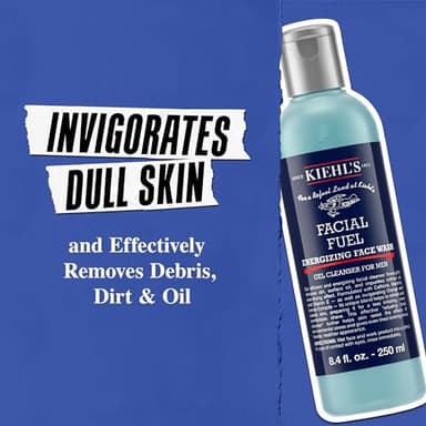 Kiehl's Facial Fuel Face Wash, Refreshing + Invigorating Men's Gel Cleanser, with Caffeine, Vitamin E and Menthol, Non-Drying Formula Moisturizes Skin, Great for Clogged Pores - 16.9 fl oz - Image 4
