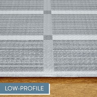 TOWN & COUNTRY BASICS Comfort Plus Windowpane Plaid Anti Fatigue Comfort Mat, Kitchen Runner Mat, Standing Desk Mat, Dorm Room Rug, Non-Slip Backing, Dark Grey, 18"x55" - Image 8