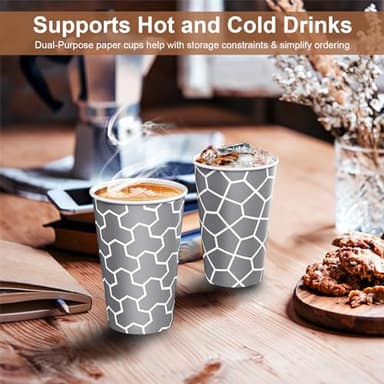 Huifany Coffee Cups 12 oz Paper Cups 240 Pack, Disposable Coffee Cups 12 oz Hot Cup, Disposable Cups Paper Insulated Cup for Cold Hot Drinks - Image 2