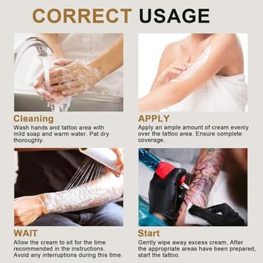 Tattoo Numbing Cream Extra Strength (50ml/1.7oz), 6 Hours Painless Numbing Cream for Tattoos Maximum Strength, Tattoo Supplies (Black) - Image 6