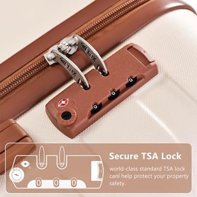 Merax Luggage 3 Pcs ABS Hardside Luggage Sets TSA Lock Spinner Wheel Suitcases - Image 3