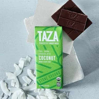 Taza Chocolate Organic Amaze Bar 70% Stone Ground, Coconut, 2.5 Ounce (10 Count), Vegan - Image 3