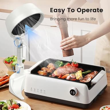 Portable Range Hood for Cooking,Portable Range Hood Exhaust Fan,Portable Exhaust Fan Filtering Fumes with Low Noise for Kitchen,Indoor BBQ,RV Kitchen and Maintenance Workbench (White) - Image 2