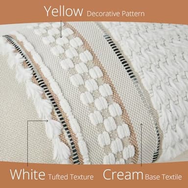 Silkena Decorative Lumbar Pillow Cover 14x36 Boho Long Body Pillow Cover for Bed Beige Farmhouse Neutral Accent Textured Throw Pillowcase for Bedroom Living Room Couch Sofa Home Decor (Cover ONLY) - Image 5