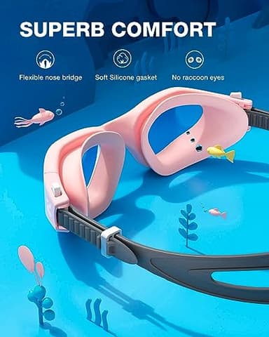 ZIONOR Kids Swim Goggles, G1MINI SE Anti-Fog Swimming Goggles for Kid Child 6-14 - Image 3