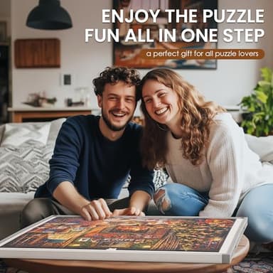 ropoda 1500 Pieces 35"x26" Double-Sided Rotating Plastic Puzzle Board with Drawers and Cover, Portable Jigsaw Puzzle Board,Tilting Puzzle Board,Lazy Susan Spinning Puzzle Boards,Puzzle Table(Grey) - Image 8