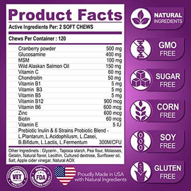 Dog Multivitamin Chewable with Glucosamine - Dog Vitamins and Supplements - Senior & Puppy Multivitamin for Dogs - Pet Joint Support Health - Immunity - Mobility - Energy - Gut - Skin - 120 Chews - Image 6