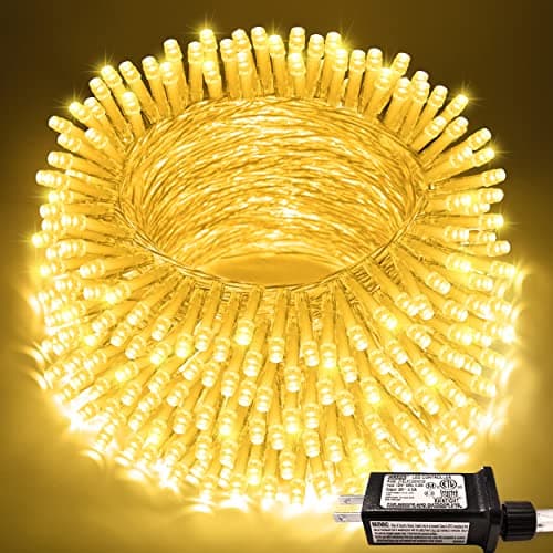 JMEXSUSS 200 LED Christmas Lights Indoor Outdoor, Connectable Warm White Christmas Tree Lights Clear Wire, 66 Ft Twinkle Fairy String Light Plug in for Bedroom Wedding Xmas Tree Decorations - Image 1