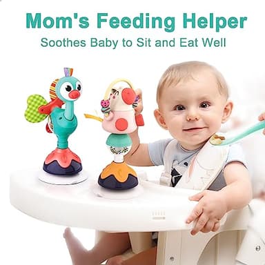 iPlay, iLearn Baby Rattles Set, Infant High Chair Toys W/Suction Cup, Grab N Spin, Interactive Development Baby Tray Toy, Newborn Gifts for 6, 9, 12, 18, 24 Months, 1 2 Year Olds, Boys Girls Kids - Image 2
