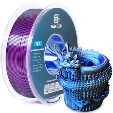 GEEETECH Silk PLA 3D Printer Filament 1.75mm, Silk Tri-Color PLA Filament 1KG(2.2lbs), Dimensional Accuracy +/- 0.02 mm, Multicolor Filament PLA Blue Purple Black - Image 5