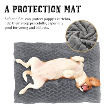 Klamklovf Dog Bed Crate Pad for Small Dogs, Fits 24Inch Dog Crate, Easy Maintenance, Machine Wash (Grey, Small (24'*18'*4")) - Image 3