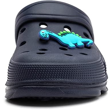 WOUEOI Kid's Girls Boys Clogs Garden Shoes Cartoon Slides Sandals Beach Slipper Children(D-Dark Blue,3 Infant) - Image 5