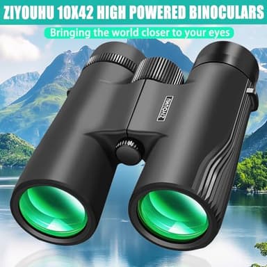ZIYOUHU 10x42 Binoculars for Adults High Powered- Large View with Clear Vision Waterproof & Fogproof Lightweight Easy Focus Compact Binoculars for Bird Watching Hunting Travel Sports Opera Concert - Image 6