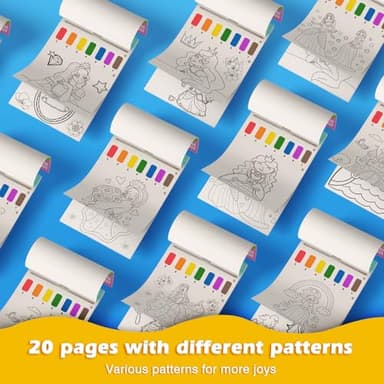 ZHOC Paint with Water Coloring Book for Kids, Mess Free Water Color Painting Activity Kit for Kids, Art Crafts Kits for Boys & Girls Ages 3 4 5 6 7 8, Princess - Image 5