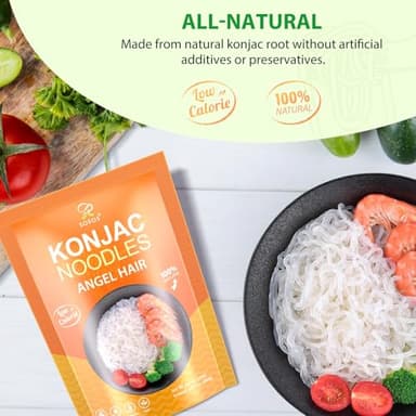 Soeos Konjac Noodles, Shirataki Noodle, Low Calorie, Low Carb, Keto and Paleo Friendly, 3 Variety Noodles, Fettuccine, Angel Hair, Spaghetti, 8.8 oz (250 g)*6 - Image 5