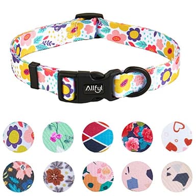 Dog Collar Adjustable Summer Flower Dog Collars with Safety Buckle Soft Comfortable Pet Collar for Small Medium Large Dogs - Image 1
