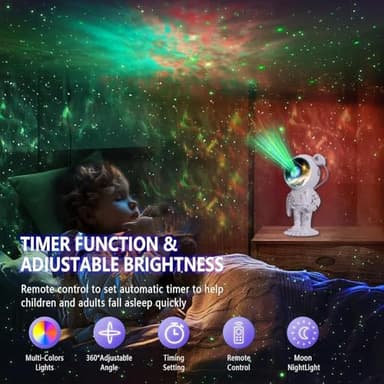 Astronaut Galaxy Projector - Space Light Projector for Bedroom Kids, Astronaut Night Light Projector, Star Light Projector Galaxy with Timer & Remote, Christmas Gift for Kids, Room Decor, Party - Image 2