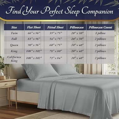 DECOLURE 100% Viscose Derived from Bamboo Sheets Twin Size 3pcs - Ultra Soft & Luxuriously Cooling, 17" Deep Pocket, Double Stitching, Perfect for Hot Sleepers - Twin Bed Sheets (Light Grey) - Image 7