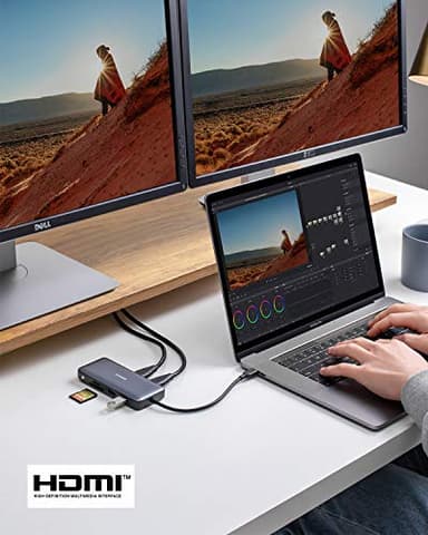 Anker Laptop Docking Station Dual Monitor, 8-in-1 USB C Hub, 4K Dual Monitor with 2 HDMI, 1 Gbps Ethernet Hub, 85W Power Delivery, SD Card Reader for MacBook Pro, XPS and More (Charger not Included) - Image 8