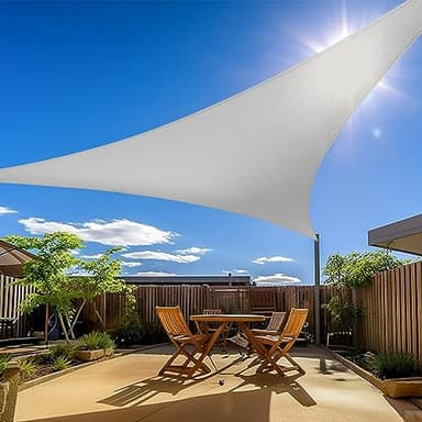 Amagenix Sun Shade Sail 12'X12'X17' Curved Edge Outdoor Shade Canopy Light Grey Breathable 95% UV Block Shade Cloth for Patio Garden Backyard (We Make Custom Size) - Image 1