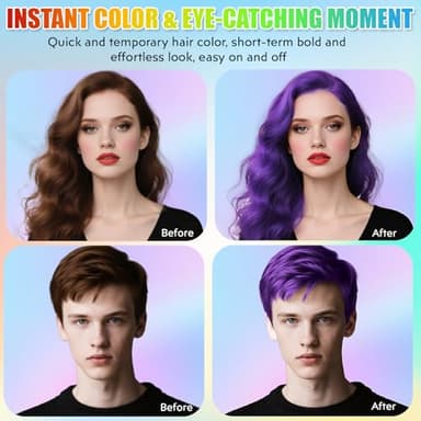Purple Hair Spray Temporary Hair Color Spray for Women Men, Washable Temporary Dark Purple Hair Dye Paint Wax Hairspray for Halloween Cosplay Festival Party Costume Makeup, 4.06 oz - Image 2