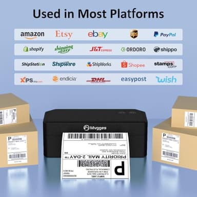 Mvgges Shipping Label Printer Bluetooth, 4X6 Thermal Label Printer for Shipping Packages, Support Windows, Mac, iOS, Android, Used for Amazon, Ebay, UPS, USPS, Shopify - Image 4
